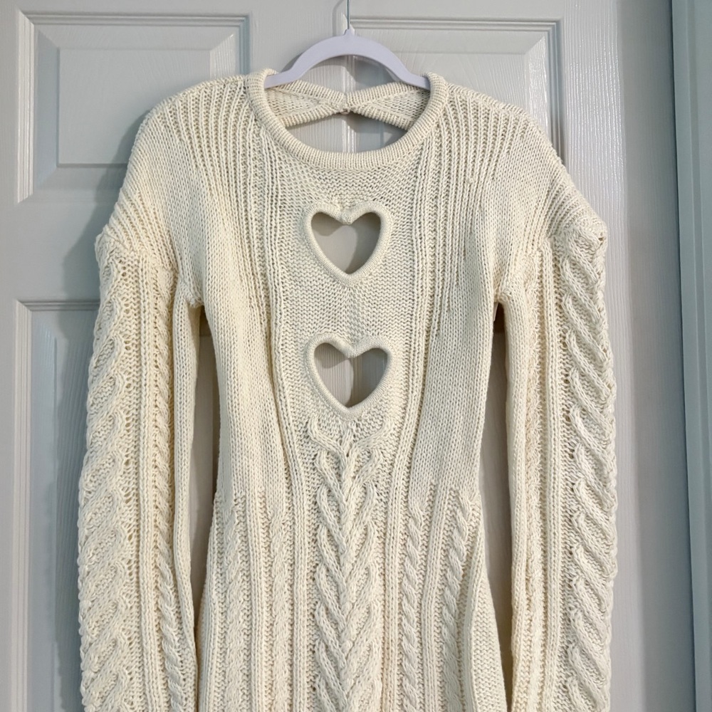 For Love and Lemons Vera Sweater Dress - Heart Cutout - NWT - Picture 5 of 10